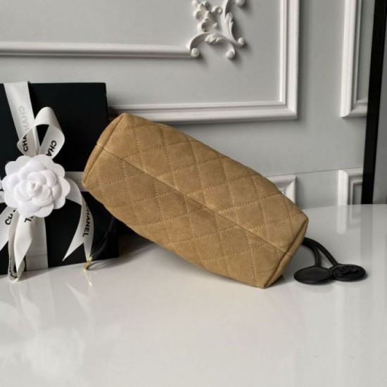 Qualità superiore Replica Borsa a secchiello Chanel AP5317 con coulisse scamosciata marrone Imitazione Outlet
