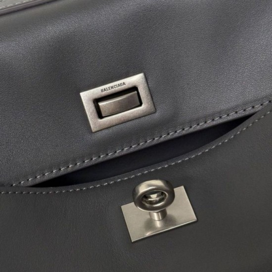 Qualità superiore Replica Borsa a tracolla Balenciaga Rodeo media grigia Imitazione Outlet