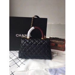 Replica Borsa a mano Chanel Coco nera 23/28cm 01 Imitazione Outlet Fallate