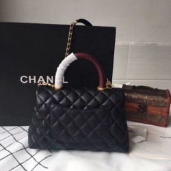 Replica Borsa a mano Chanel Coco nera 23/28cm 01 Imitazione Outlet Fallate
