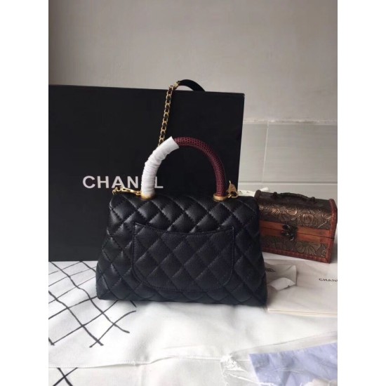 Replica Borsa a mano Chanel Coco nera 23/28cm 01 Imitazione Outlet Fallate