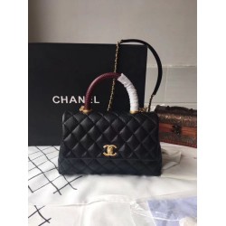 Replica Borsa a mano Chanel Coco nera 23/28cm 01 Imitazione Outlet Fallate