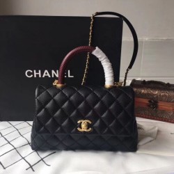 Replica Borsa a mano Chanel Coco nera 23/28cm 01 Imitazione Outlet Fallate