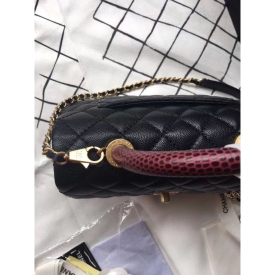 Replica Borsa a mano Chanel Coco nera 23/28cm 01 Imitazione Outlet Fallate
