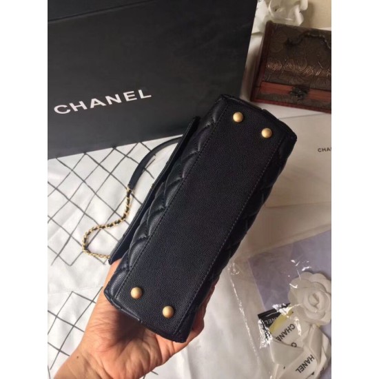 Replica Borsa a mano Chanel Coco nera 23/28cm 01 Imitazione Outlet Fallate
