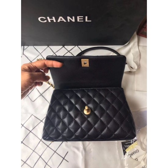 Replica Borsa a mano Chanel Coco nera 23/28cm 01 Imitazione Outlet Fallate