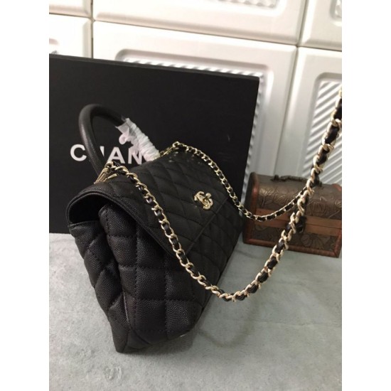 Replica Borsa a mano Chanel Coco nera 23/28cm 02 Imitazione Outlet Fallate