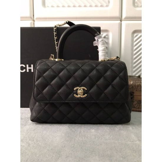 Replica Borsa a mano Chanel Coco nera 23/28cm 02 Imitazione Outlet Fallate