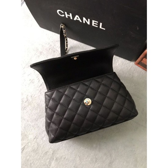 Replica Borsa a mano Chanel Coco nera 23/28cm 02 Imitazione Outlet Fallate