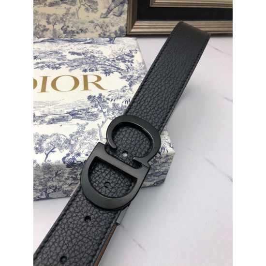 Replica Cintura Dior Montaigne Reversibile da 35mm vitello ultra opaca Imitazione Outlet