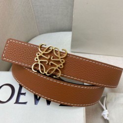 Replica Cintura reversibile Loewe Anagram 32mm Marrone/Blu Imitazione Outlet
