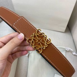 Replica Cintura reversibile Loewe Anagram 32mm Marrone/Blu Imitazione Outlet