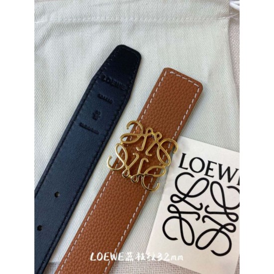 Replica Cintura reversibile Loewe Anagram 32mm Marrone/Blu Imitazione Outlet