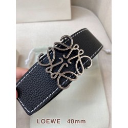 Replica Cintura reversibile Loewe Anagram 40 mm nera/blu navy Imitazione Outlet Fallate