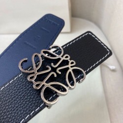 Replica Cintura reversibile Loewe Anagram 40 mm nera/blu navy Imitazione Outlet Fallate