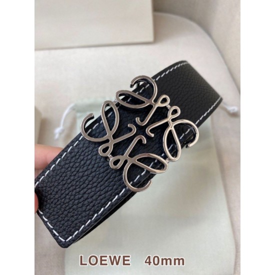 Replica Cintura reversibile Loewe Anagram 40 mm nera/blu navy Imitazione Outlet Fallate