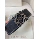 Replica Cintura reversibile Loewe Anagram 40 mm nera/blu navy Imitazione Outlet Fallate