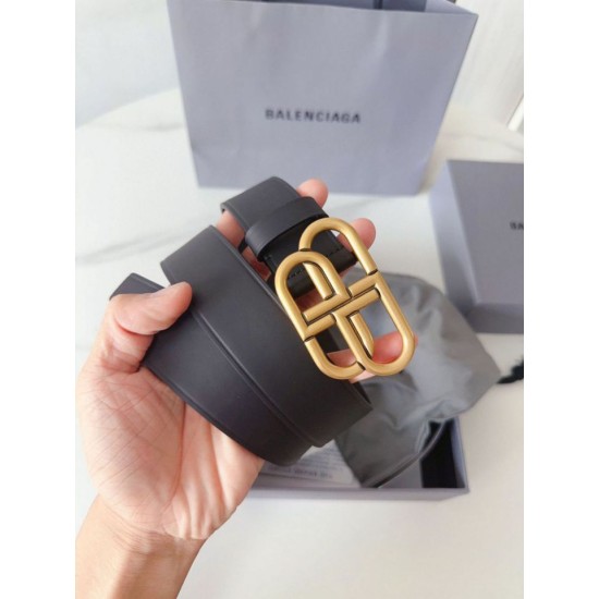 Replica Cintura Balenciaga BB con fibbia con logo BB 35mm Nero Imitazione Outlet Fallate