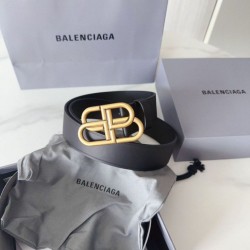 Replica Cintura Balenciaga BB con fibbia con logo BB 35mm Nero Imitazione Outlet Fallate