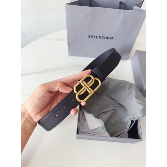 Replica Cintura Balenciaga BB con fibbia con logo BB 35mm Nero Imitazione Outlet Fallate