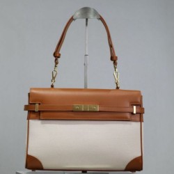Replica Borsa a tracolla con manico superiore YSL Saint Laurent Manhattan marrone Imitazione Outlet Fallate