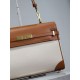 Replica Borsa a tracolla con manico superiore YSL Saint Laurent Manhattan marrone Imitazione Outlet Fallate