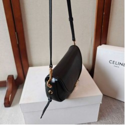 Replica Borsa Celine Halfmoon piccola morbida Triomphe Nero Imitazione Outlet Fallate