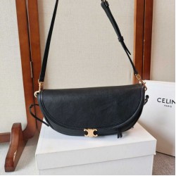 Replica Borsa Celine Halfmoon piccola morbida Triomphe Nero Imitazione Outlet Fallate