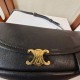 Replica Borsa Celine Halfmoon piccola morbida Triomphe Nero Imitazione Outlet Fallate