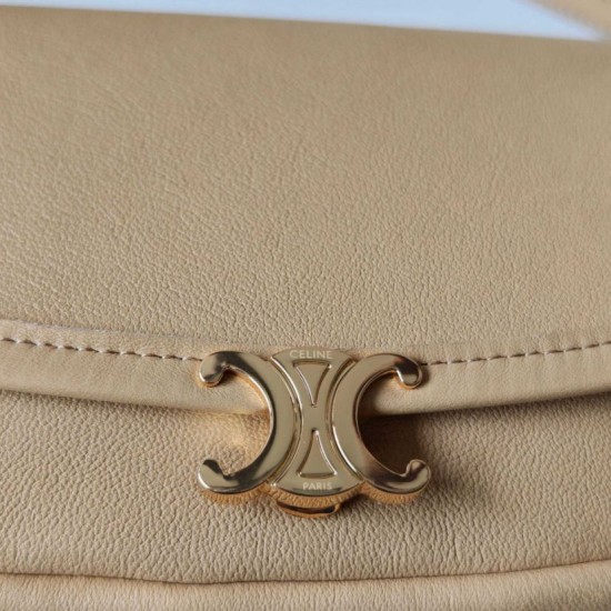 Replica Borsa Celine Halfmoon piccola morbida Triomphe albicocca Imitazione Outlet Fallate