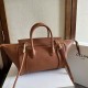 Replica Borsa tote a spalla media Luggage Celine morbida pelle di agnello lucida marrone Imitazione Outlet Fallate