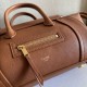Replica Borsa tote a spalla media Luggage Celine morbida pelle di agnello lucida marrone Imitazione Outlet Fallate