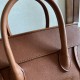 Replica Borsa tote a spalla media Luggage Celine morbida pelle di agnello lucida marrone Imitazione Outlet Fallate