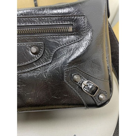 Replica Borsa a tracolla classica Balenciaga Le City nera Imitazione Outlet Fallate