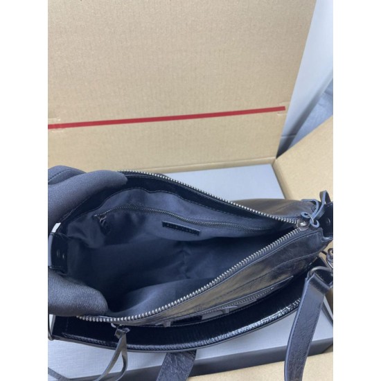 Replica Borsa a tracolla classica Balenciaga Le City nera Imitazione Outlet Fallate
