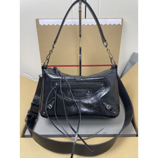 Replica Borsa a tracolla classica Balenciaga Le City nera Imitazione Outlet Fallate