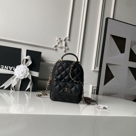 Replica Zaino Chanel Mini Classic trapuntato con logo CC AP3663 Nero Imitazione Outlet Fallate