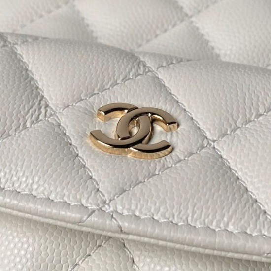 Replica Zaino Chanel Mini Classic trapuntato con logo CC AP3663 bianco Imitazione Outlet Fallate