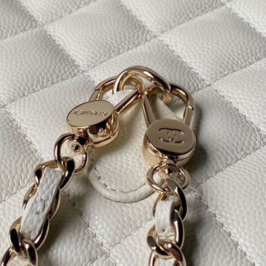 Replica Zaino Chanel Mini Classic trapuntato con logo CC AP3663 bianco Imitazione Outlet Fallate