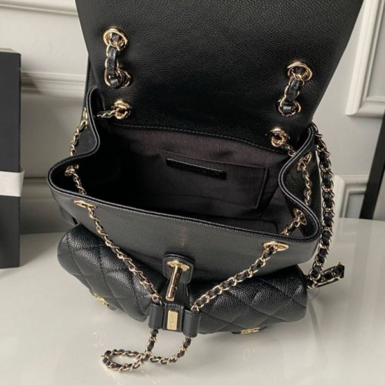 Replica Zaino Chanel Duma piccolo 21cm nero Imitazione Outlet Fallate