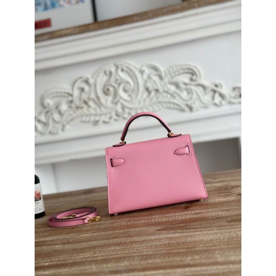 Replica Borsa Hermes Mini Kelly II Sellier Epsom Arancio Imitazione Outlet Fallate