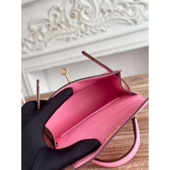Replica Borsa Hermes Mini Kelly II Sellier Epsom Arancio Imitazione Outlet Fallate
