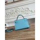 Replica Borsa Hermes Mini Kelly II Sellier Epsom Azzurro chiaro Imitazione Outlet Fallate
