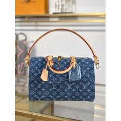 Replica Borsa Louis Vuitton Speedy Soft 30 Monogram Denim M14430 Blu Imitazione Outlet Fallate