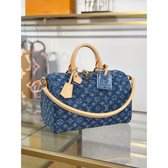 Replica Borsa Louis Vuitton Speedy Soft 30 Monogram Denim M14430 Blu Falso Online Replica Borsa Louis Vuitton Speedy Soft 30 Monogram Denim M14430 Blu Imitazione Outlet Fallate