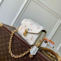 Replica Borsa Louis Vuitton Pochette Métis East West M27575 bianca Imitazione Outlet Fallate