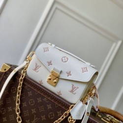 Replica Borsa Louis Vuitton Pochette Métis East West M27575 bianca Imitazione Outlet Fallate