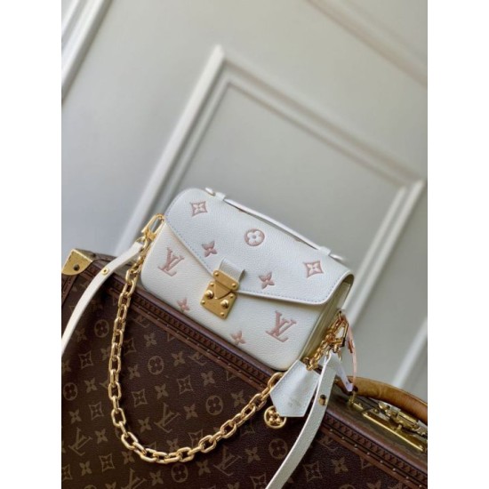 Replica Borsa Louis Vuitton Pochette Métis East West M27575 bianca Imitazione Outlet Fallate