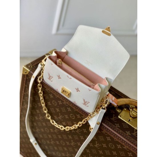 Replica Borsa Louis Vuitton Pochette Métis East West M27575 bianca Imitazione Outlet Fallate