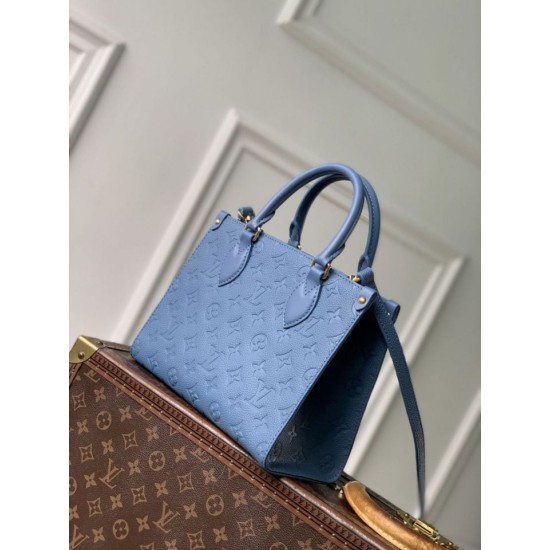 Replica Borsa tote Louis Vuitton OnTheGo PM M28181 blu Falso Online Replica Borsa tote Louis Vuitton OnTheGo PM M28181 blu Imitazione Outlet Fallate